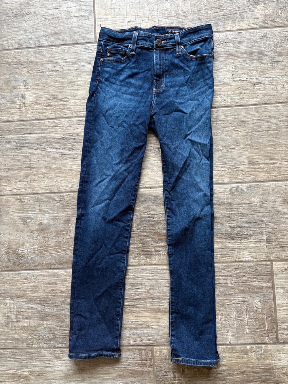 AG Adriano Goldschmied Women's Straight Leg Dark Blue Jeans
